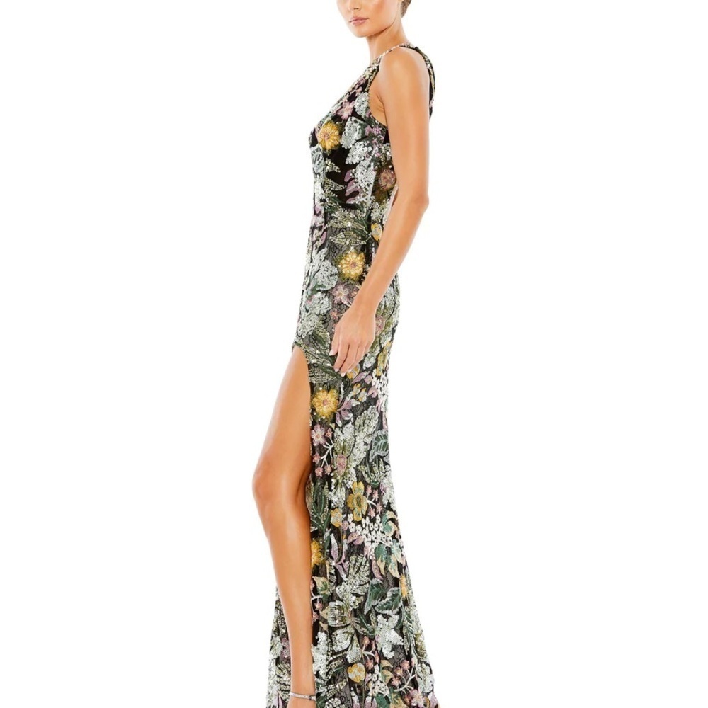 Mac Duggal 49574 NWT EMBELLISHED FLORAL ONE SHOULDER GOWN - Picture 5 of 9